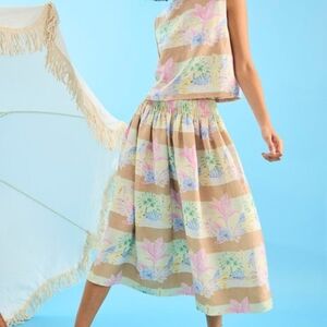 Hunter Bell Pastel Paradise Fallon Floral A-Line Skirt NWT 8